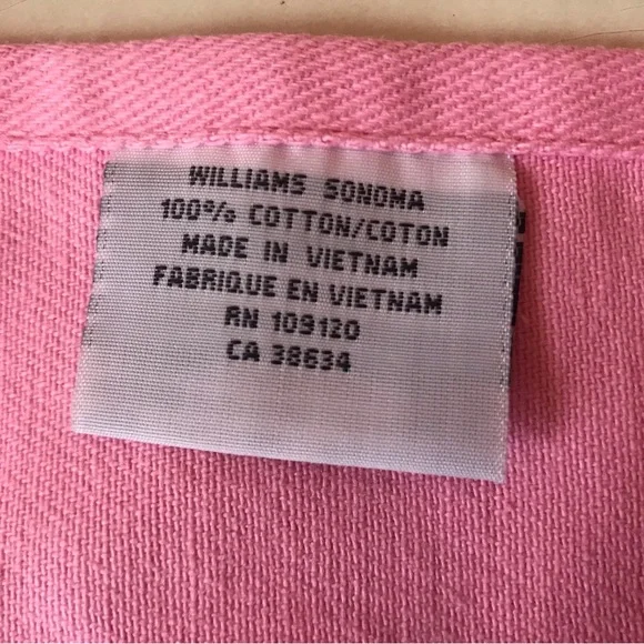 NWOT Williams Sonoma Pink Apron with Heart Embroidery 💘 - Picture 8 of 9